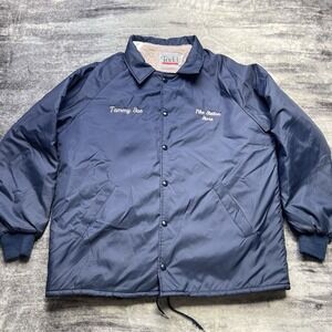 Vintage 80s Todd Uniform USA Sherpa Lined Snap Coach Jacket Pike Navy Size Large